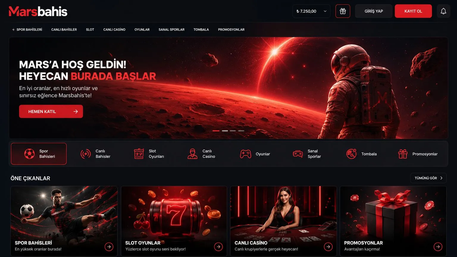 Marsbahis Casino ve spor bahisleri — Marsbahis giriş